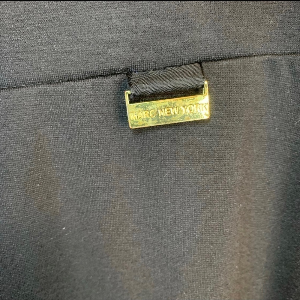 Small Marc New York Moto Black Leggings Gold Logo Stretch 4 6 Opaque - Picture 5 of 7
